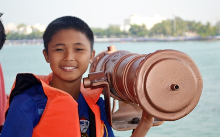 Water cannons at the ready to scare off the enemy.