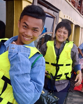 All seventy children and staff were happy to be on board.