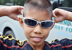 Several children were prescribed sunglasses to protect their eyes.