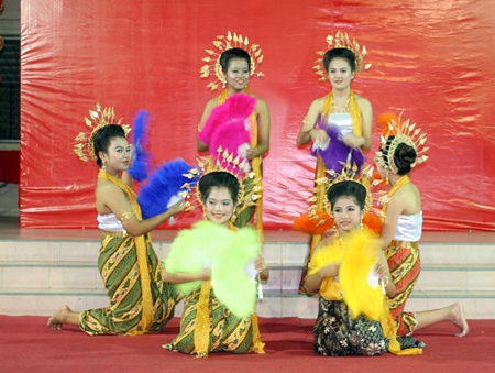 As part of the fun entertainment, children perform dances in costumes contributed by anonymous donors. 