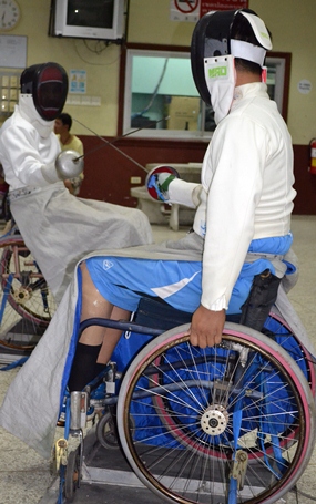 Wheelchair fencing.