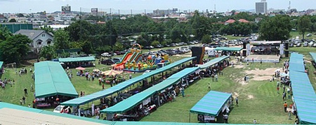 An aerial view of fair before opening in 2007.