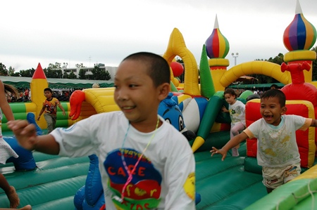 The bouncy castle, shown here in 2006, is always a big hit.