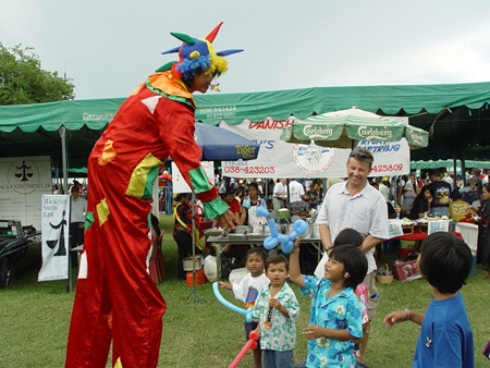 This stilted clown thrills the youngsters in 2009.
