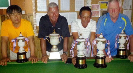 PGS Championship winners Pete Sumner and Wichai Tananusorn, flanked by runners-up Masa Takano and Mike Earley.