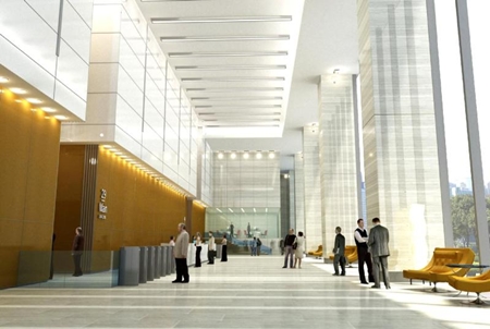 An artist’s impression shows the interior of Bhiraj Tower in Bangkok.