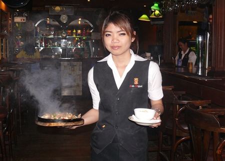 Tui brings the food out piping hot.