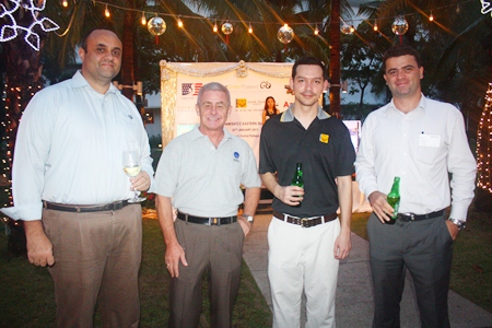 (L to R) David De Vos, Sales Manager, Transpo International Ltd.; Lyndsey Rowe, Senior Client Advisor of MBMG Group; Smith Sriporamanout, International Relocation Sales Executive, Transpo International Ltd.; and Vincent Pourre, Corporate Account Manager, Efficient English Services Ltd.