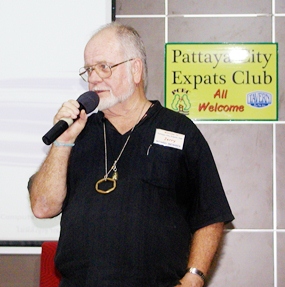 Board Member Jerry Dean reminds members that they and their children are welcome to come to the Bowling Day which the Friends of Youth arranges for orphans and other underprivileged children in the Pattaya area.