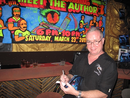 Author Craig Hurren signs one of many copies of his exciting new thriller, “The Killing Code” at Tahitian Queen on Saturday evening. The event was such a success that he’s been invited to repeat it next Saturday, March 30th starting at 6:00pm. Craig’s writing has been compared to Tom Clancy, Michael Crichton, Vince Flynn and others - reviews of “The Killing Code” are excellent and available to view on Amazon.com, where the Kindle version is downloadable.