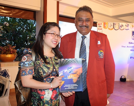 Yuwathida Jeerapat, Pattaya city councilwoman and spokesperson with Pratheep Malhotra, founding member of Skål International Pattaya and East Thailand.