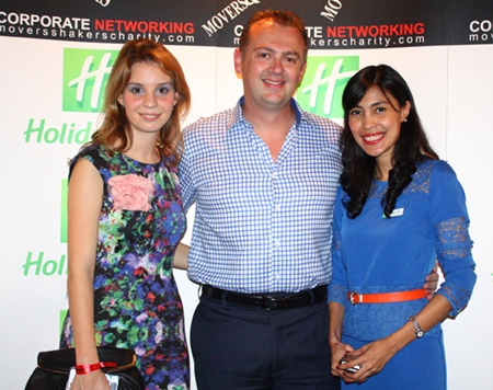 (L to R) Irina Breslavtseva, marketing manager for Kingdom Property Co., Ltd., Garth Solly, GM and Chutima Konfai, director of sales for the Holiday Inn Pattaya.