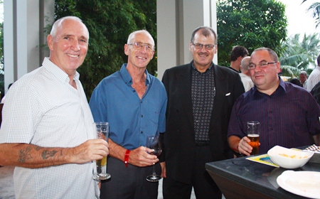 (L to R) Michael Scollins, Derrick Boivin, Shayne Van Vlerken, CEO of Bangkok Video Productions and Alan Cohen, consultant with Business Class Asia.