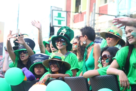 Everyone was dressed in green on St. Patrick’s Day in Pattaya.