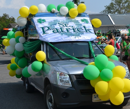 One of the many decorated vehicles that took part in the parade along Beach Road.
