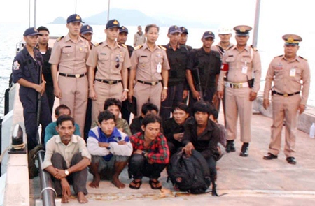 The Royal Thai Navy has arrested 9 Cambodians fishing illegally in Thai waters.