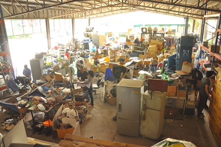 The warehouse was a mess until help arrived from Thammasat University and Might International Co.