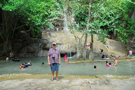 Nigel at the waterfall.