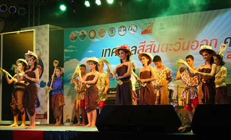 A skilled dance troupe performs traditional Thai dance.