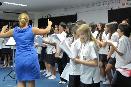 Sectional rehearsal with Miss Sian Jones.