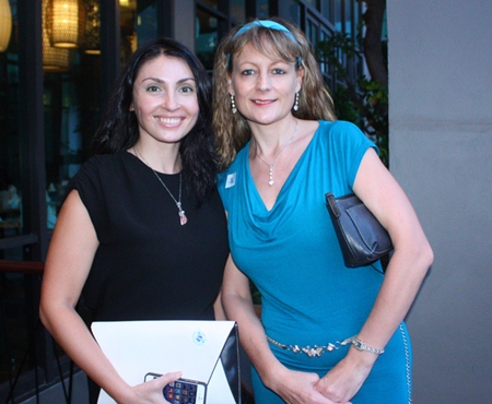 (L to R) Irena De Ribas and Angie Turton, Marketing Manager of Real Estate Thailand Magazine Russian Edition.