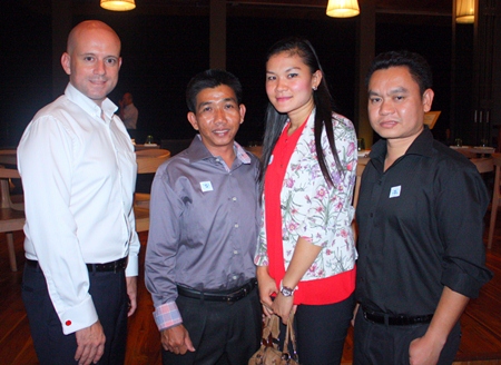 (L to R) Dominique Ronge, General Manager, Pichet Choompa, Chief Engineer, Netsuda Khankhaeng, Assistant Front Office Manager, Pisutwat Donsuea, F&B Manager of Centara Grand Pratamnak Resort Pattaya.