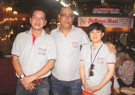 Nopniwat Krailerg (left) news editor of our 3 newspapers with Korn Kitcha-Amorn and Pattaya Mail reporter Warunya Thongrod.