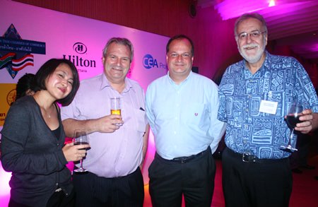 (L to R) Sumalee Marasri, Corporate Services Manager, Transpo International Ltd., Gregory Pitt, MD, Mackenzie Smith, Greg Watkins, Executive Director and Chris Thatcher, Director, British Chamber of Commerce Thailand.