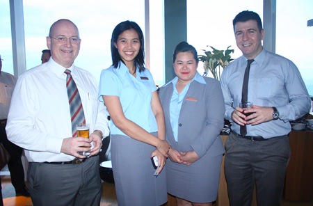 (L to R) MBMG Group Managing Director Graham Macdonald MBE, president of the SACCT, Thitiporn Boonsuk, Director of Sales, Pathitta Utsa, Assistant C&E Sales Manager of Hilton Pattaya and Carlo Principe, Associate Director, RSM Recruitment (Thailand) Limited.