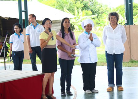 Director Radchada Chomjinda (front left) introduces some of her co-workers.