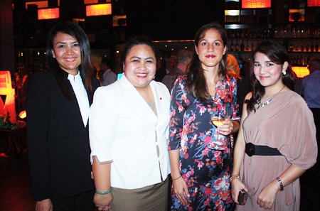 (L to R) Yaowaluck Bumrungthum, Restaurant Manager of Mantra, Pichchaya Nitikarn, Public Relations Manager of Amari Orchid Pattaya, Anaïs Marmonier, Regional Marketing Assistant Manager, VCT Group of Wineries Asia Pte., Ltd., and Juthamard Boonchiwudtikun, Public Relations Executive of Holiday Inn Pattaya.
