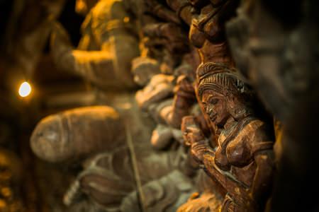 Carving based on traditional Buddhist and Hindu motifs in the Sanctuary of Truth.