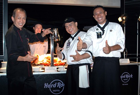 (L to R) Executive Chef Low Keng Meng, Sous Chef Alit Yulianto Dewa, and Chef de Partie Ida Bagus Suindra, the 3 outstanding chefs from Hard Rock Bali.