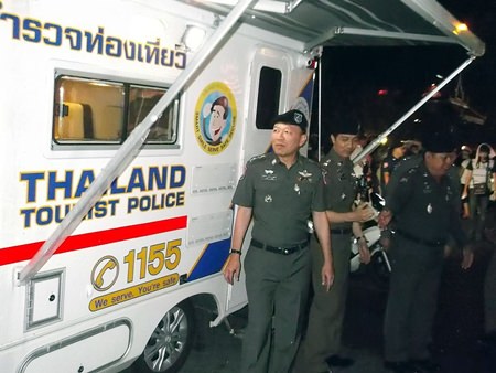 Top Tourist Police officials roll out the new mobile police unit on Walking Street.