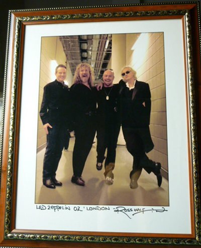 Ross Halfin signed photo of Led Zeppelin about to go on stage for their 2007 reunion Celebration Day.