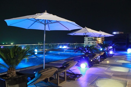 The 9th floor pool deck provides a venue for amazing sunsets and starlit evenings.