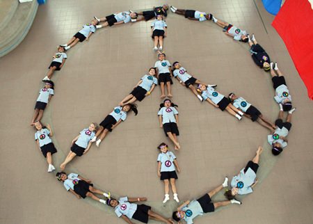 Primary students from GIS give their very own peace message.