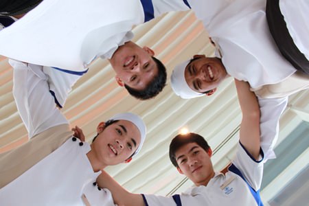 Friends for life - the 4 students are undergoing training that will enable them to have a better life.