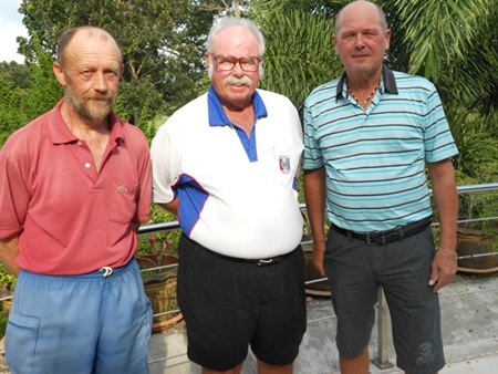 Dave Richardson (center) with Thursday’s winners Joe Vanderwegon and Niels Hansen.