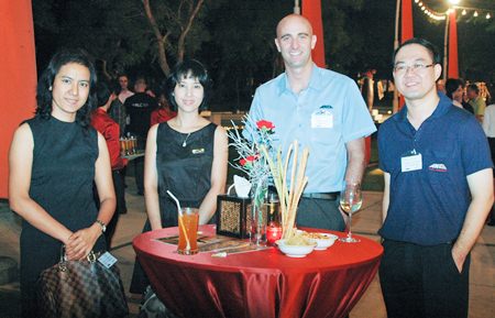 (L to R) Angsumalin Pongtrakul, Purchasing Manager for ANCA Manufacturing (Thailand) Ltd.; Thanapan Tungpodeang, Manufacturing Operations Manager for ANCA Manufacturing (Thailand) Ltd.; Travis Stapleton, ANCA Manufacturing (Thailand) Ltd.; and Rattapoom Jirakajorn, QC Manager for ANCA Manufacturing  (Thailand) Ltd.