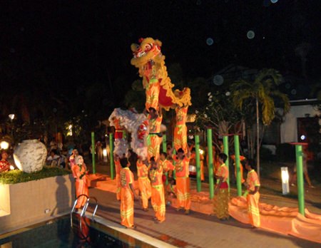 Thai Garden Resort welcomes in the New Year with a lion and dragon performance.