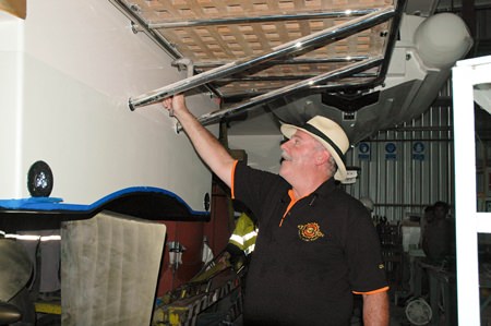 Philippe Guenat lovingly taps the Heliotrope to wish her everlasting smooth sailing, safe anchorages and breath-taking sunsets.