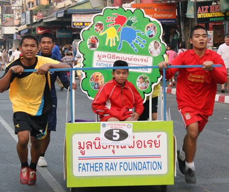 The fastest team to cross the finish line.