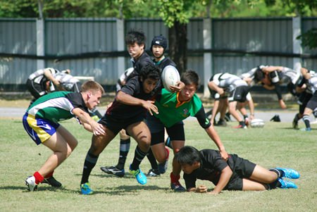 Regents’ Rugby Squad shows off their power and determination.