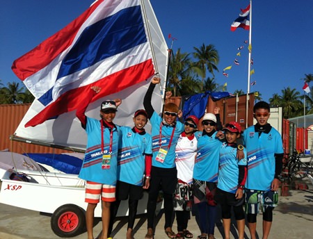 The Thai Optimist team - gold medalists at the SEA Games in Myanmar.