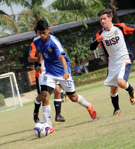 Regents take on British International School Phuket in the boys’ football final.