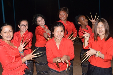 The hill tribe teaches Regents’ students the dance of Fon Lep.