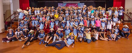 GIS students and others at the Drama FOBISIA in Vietnam.