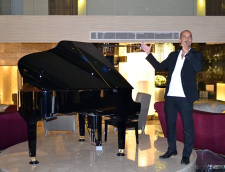 Yves Le Baron, performs for the Carnevale Di Venezia night at the Centara Grand Phratamnak Resort Pattaya.