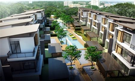 A computer graphic shows Nirvana’s BEYOND @ Beach Pattaya development in Na Jomtien.